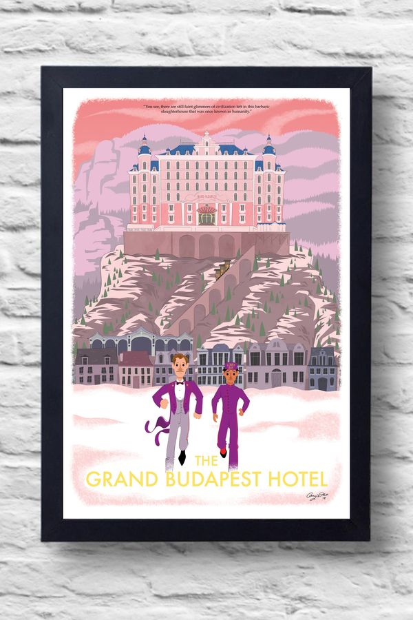 The Grand Budapest Hotel- Movie Poster Print, film illustration art, retro painting