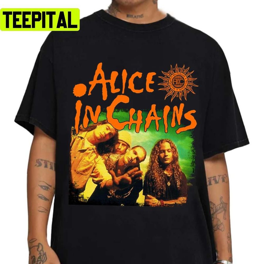 The Greenfull Boy Man Alice In Chains Retro Rock Band Unisex T-Shirt
