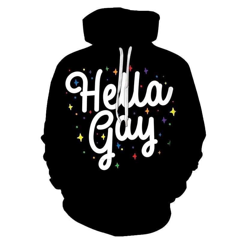 The Hello Gay 3D Sweatshirt Hoodie Pullover Custom