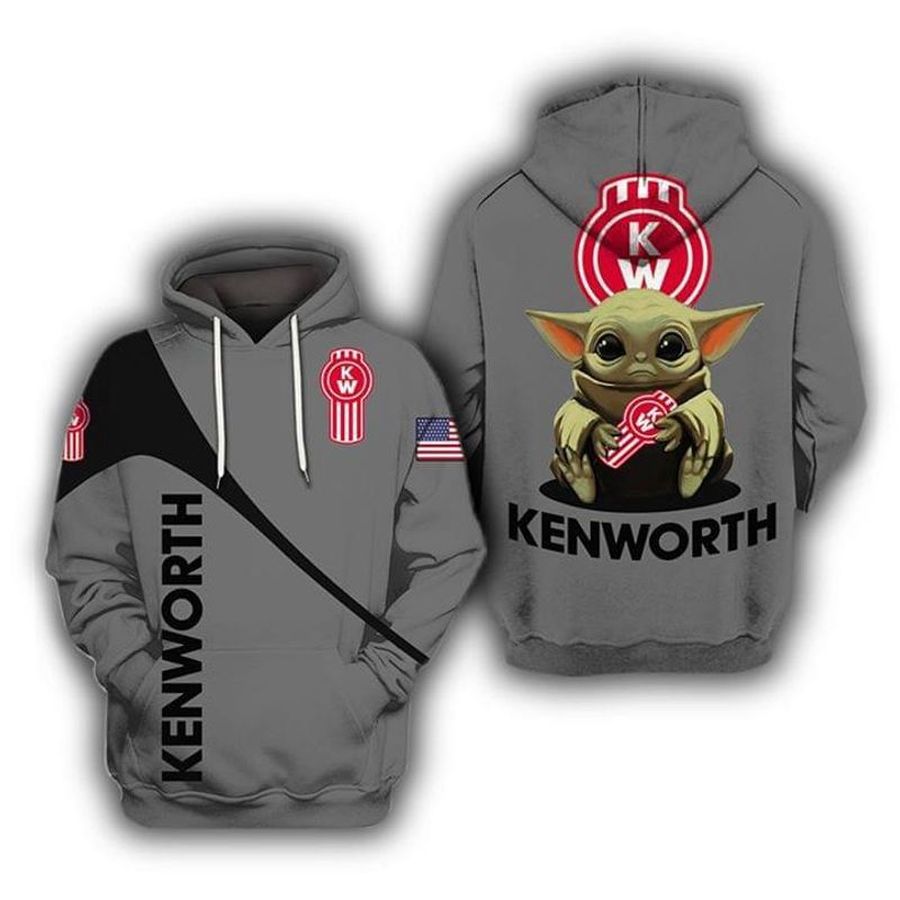 The Mandalorian Baby Yoda Holding Kenworth Pullover And Zip Pered Hoodies Custom 3D Graphic Printed 3D Hoodie All Over Print Hoodie For Men For Women