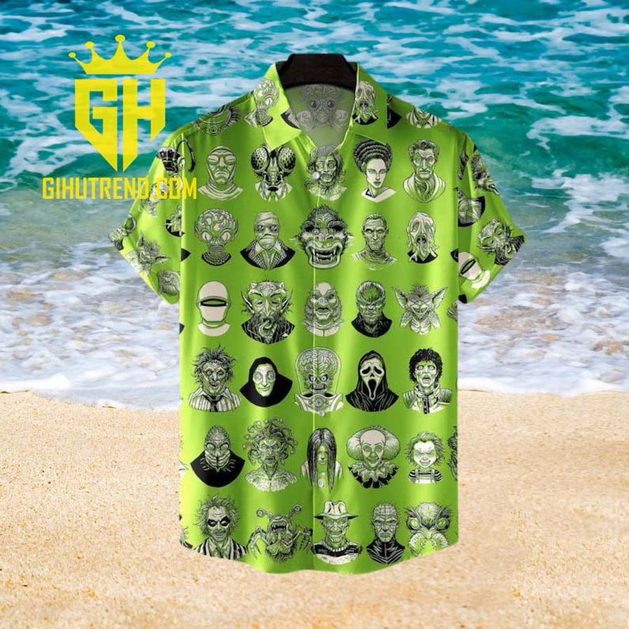The Monsters Horror Character Face Hawaiian Shirt For Fans