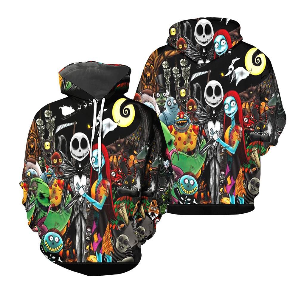 The Nightmare Before Christmas Hoodie 3D All Over Printed Shirts For Men And Women Jack Sally Hoodie Zip Hoodie Sweatshirt T Shirt