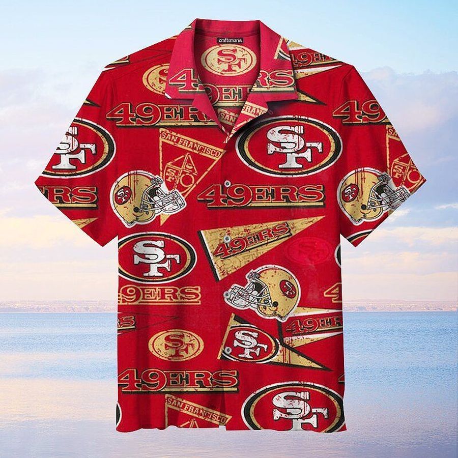 San Francisco 49ers Nfl Hawaiian Graphic Print Short Sleeve