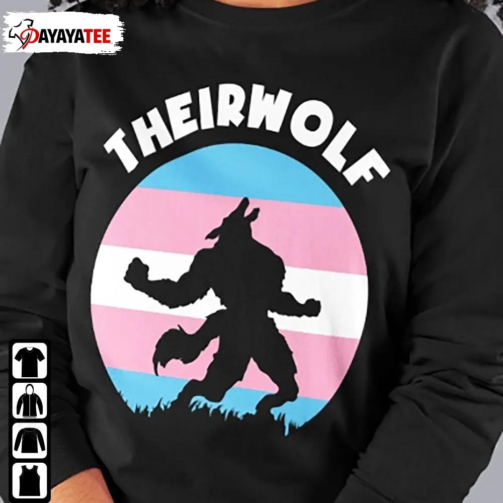 Theirwolf Trans Pride Lgbt Shirt Transgender Flag Bvdgrrl