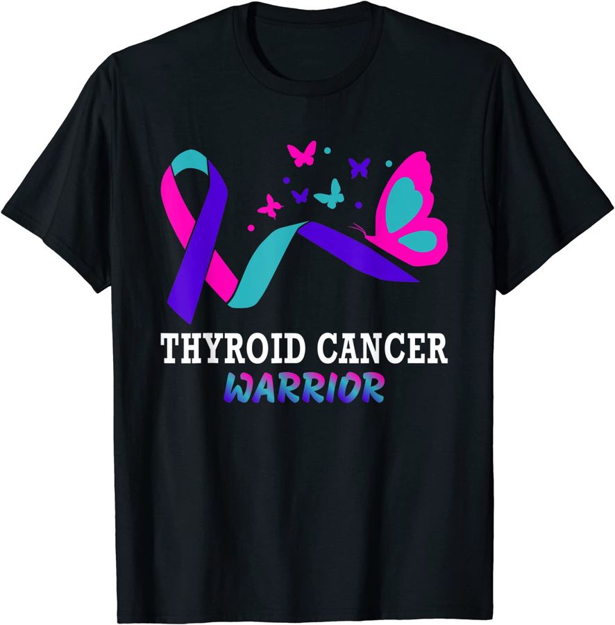 Thyroid Cancer Warrior Butterfly Survivor Warrior Ribbon