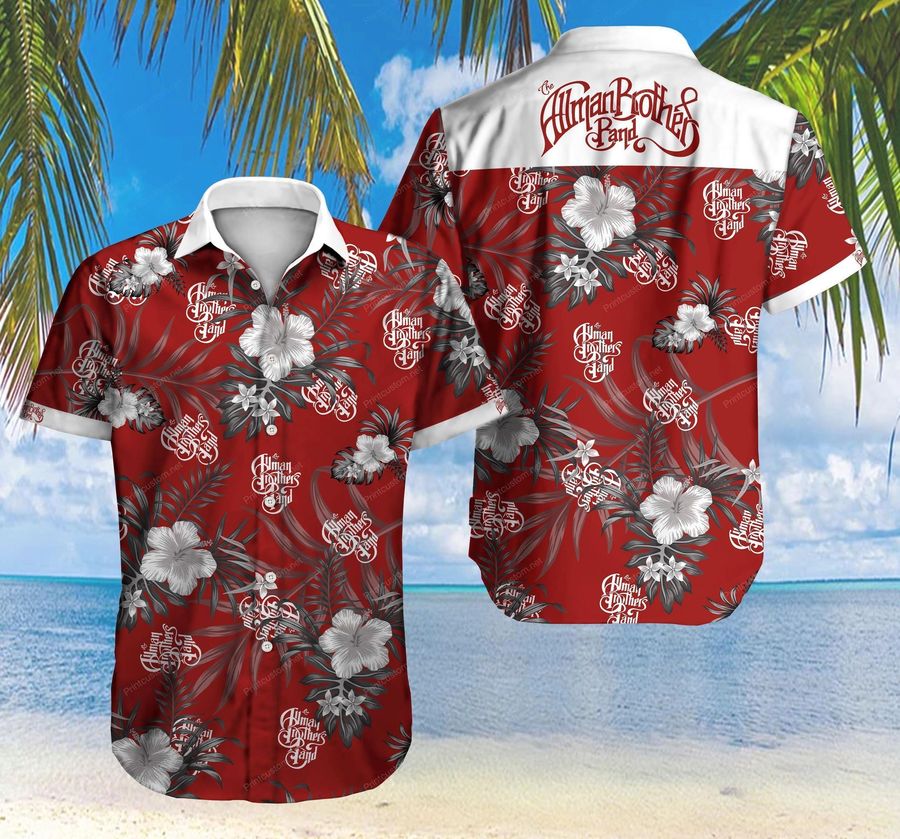 Tlmus The Allman Brother Band Hawaiian Graphic Print Short Sleeve Hawaiian Casual Shirt size S - 5XL
