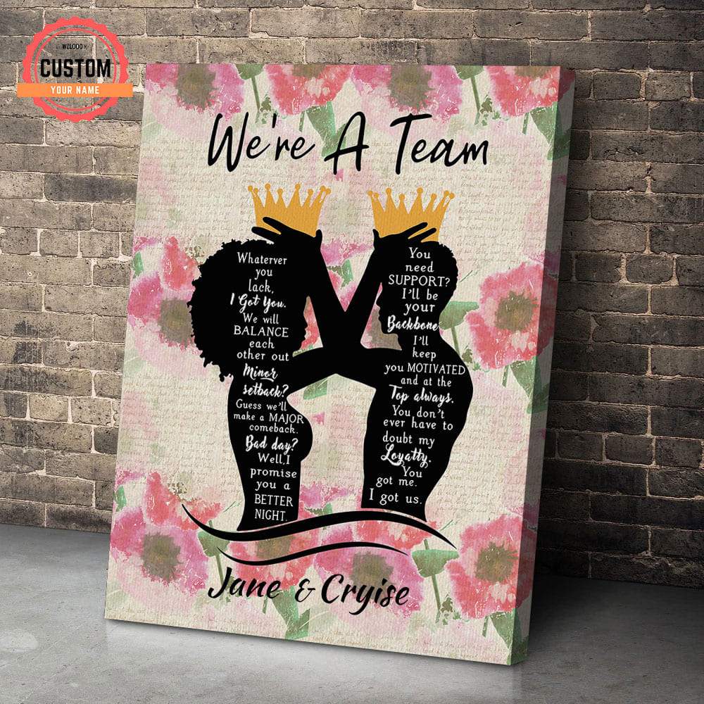 To My Love We Are A Team Custom Name Canvas