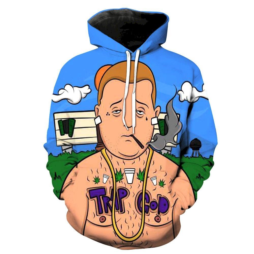 Trap God Bobby Hill King Of The Hill Pullover And Zippered Hoodies Custom 3D Graphic Printed 3D Hoodie All Over Print Hoodie For Men For Women