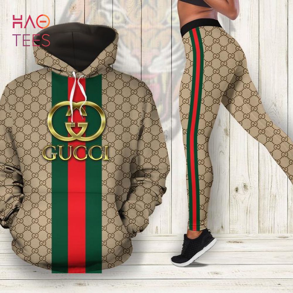 [TRENDING] Gucci Stripe 3D Hoodie Leggings Luxury Brand Clothing