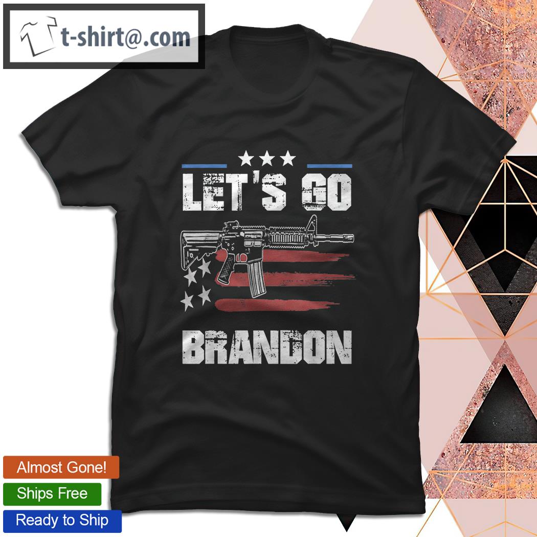 Trending let’s Go Brandon American Flag Impeach Biden Gun T-Shirt