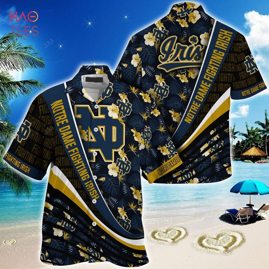 [TRENDING] Notre Dame Fighting Irish Summer Hawaiian Shirt, With Tropical Flower Pattern For Fans