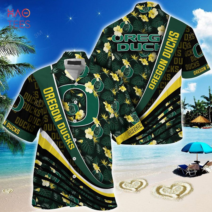 [TRENDING] Oregon Ducks  Summer Hawaiian Shirt, With Tropical Flower Pattern For Fans