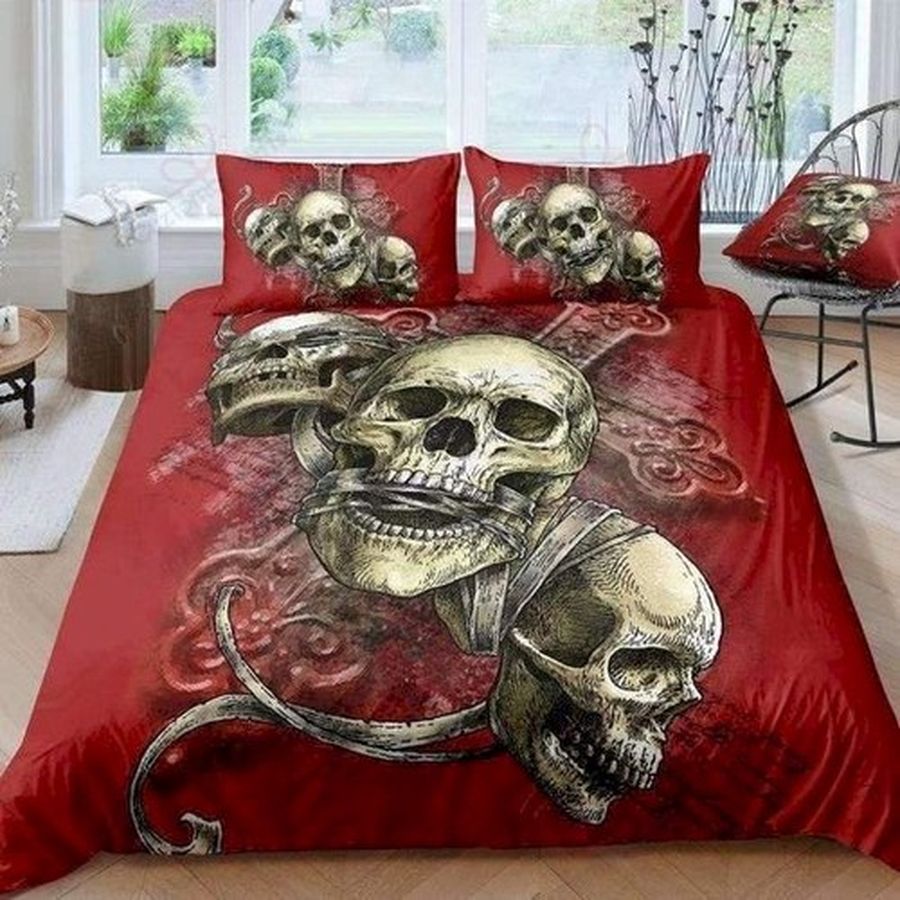 Tres Skull Skull Bedding Sets Duvet Cover Bedroom, Quilt Bed