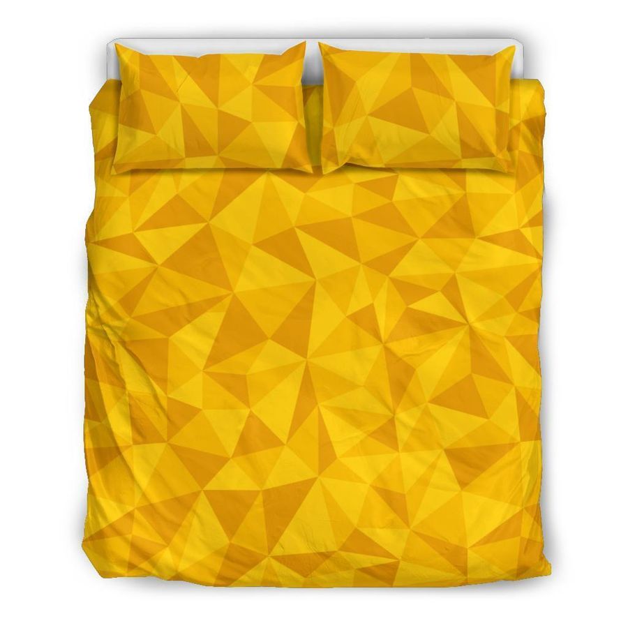 Triangle Yellow Pattern Print Duvet Cover Bedding Set