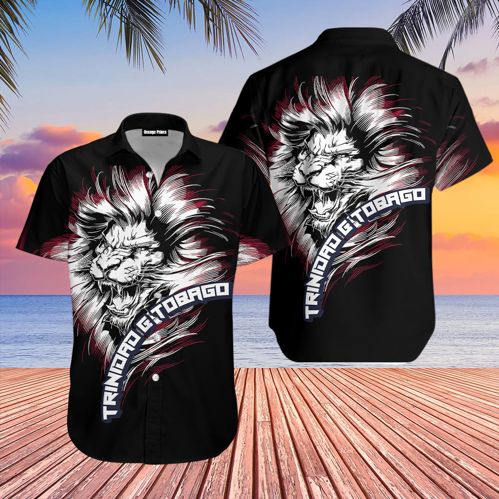 Trinidad And Tobago Lion Black Aloha Hawaiian Shirt