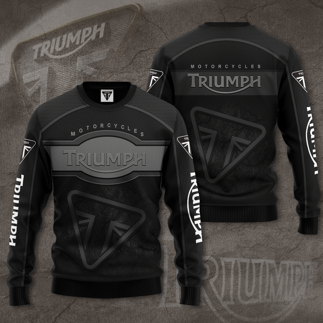 Triumph motor racing black 3D T-shirt hoodie sweatshirt