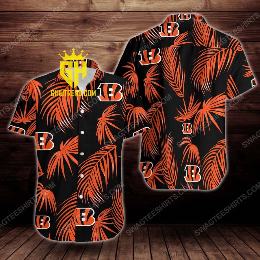 Tropical cincinnati bengals short sleeve Summer Beach Hawaiian Shirt