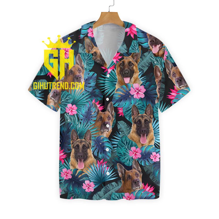 Tropical German Shepherd Hawaiian Shirt For Fans