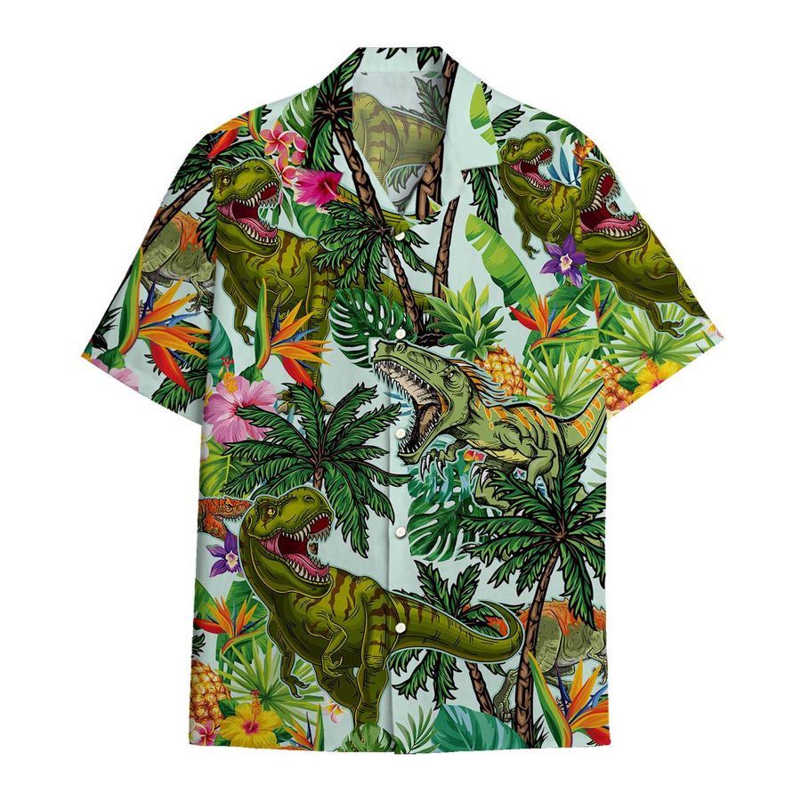 Tropical Summer Aloha Hawaiian Shirt Dinosaur AV-HG05