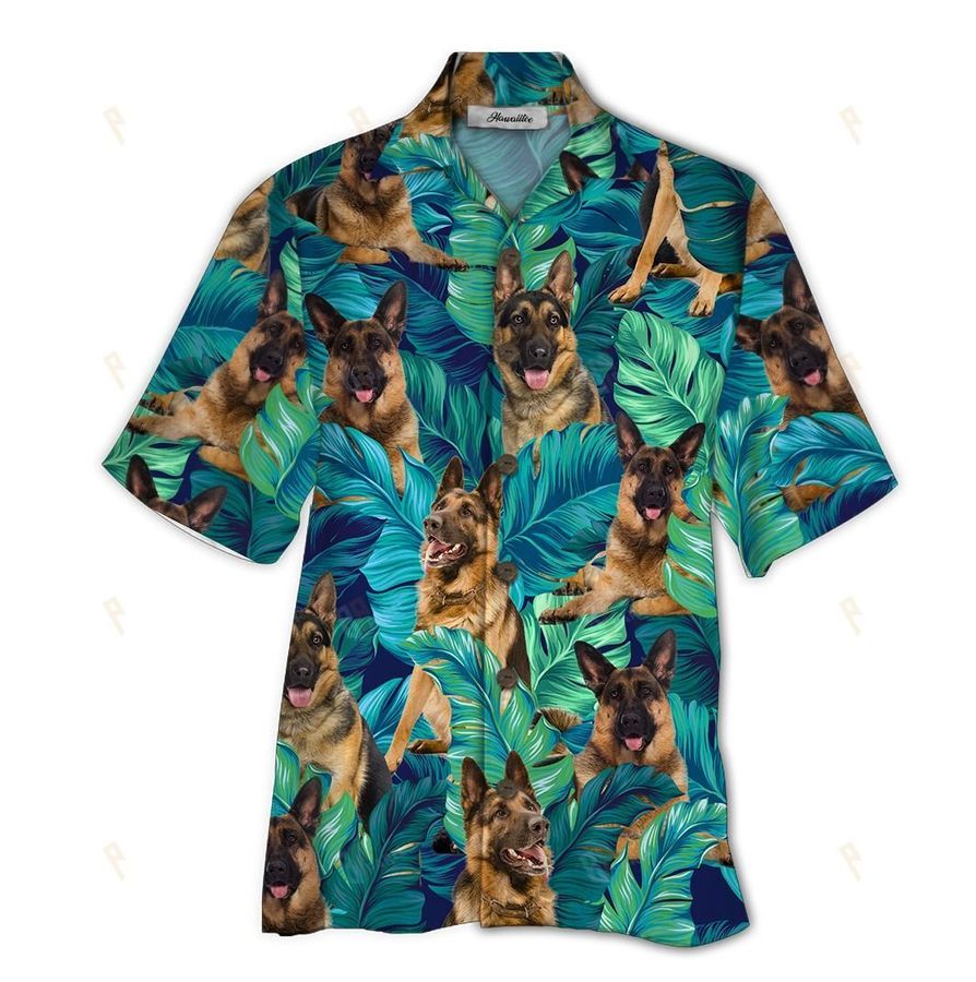 Tropical Summer Aloha Hawaiian Shirt Germen Shepherd
