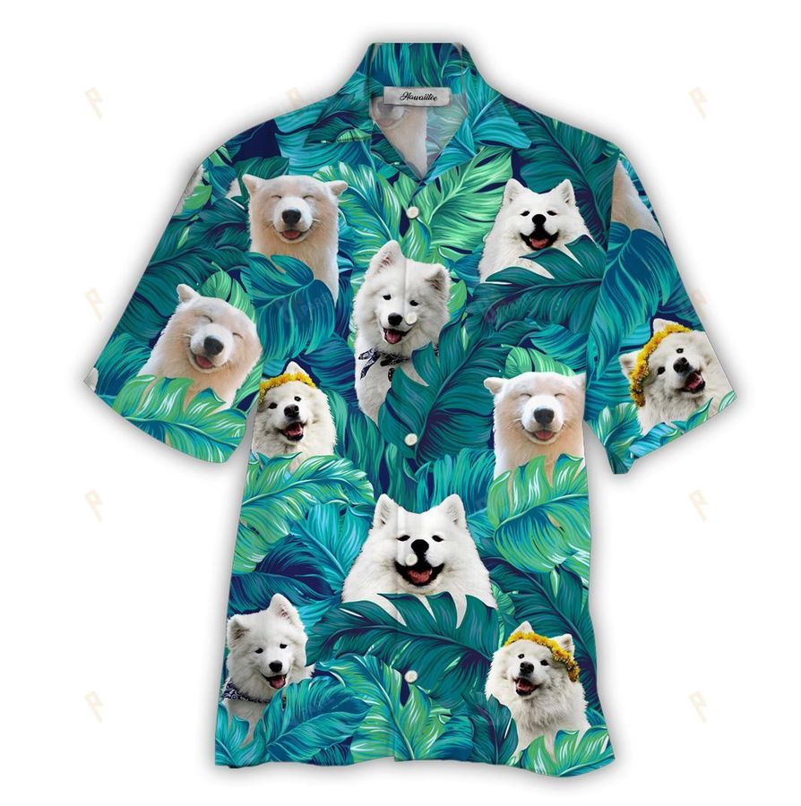 Tropical Summer Aloha Hawaiian Shirt Samoyed NH-NQ12