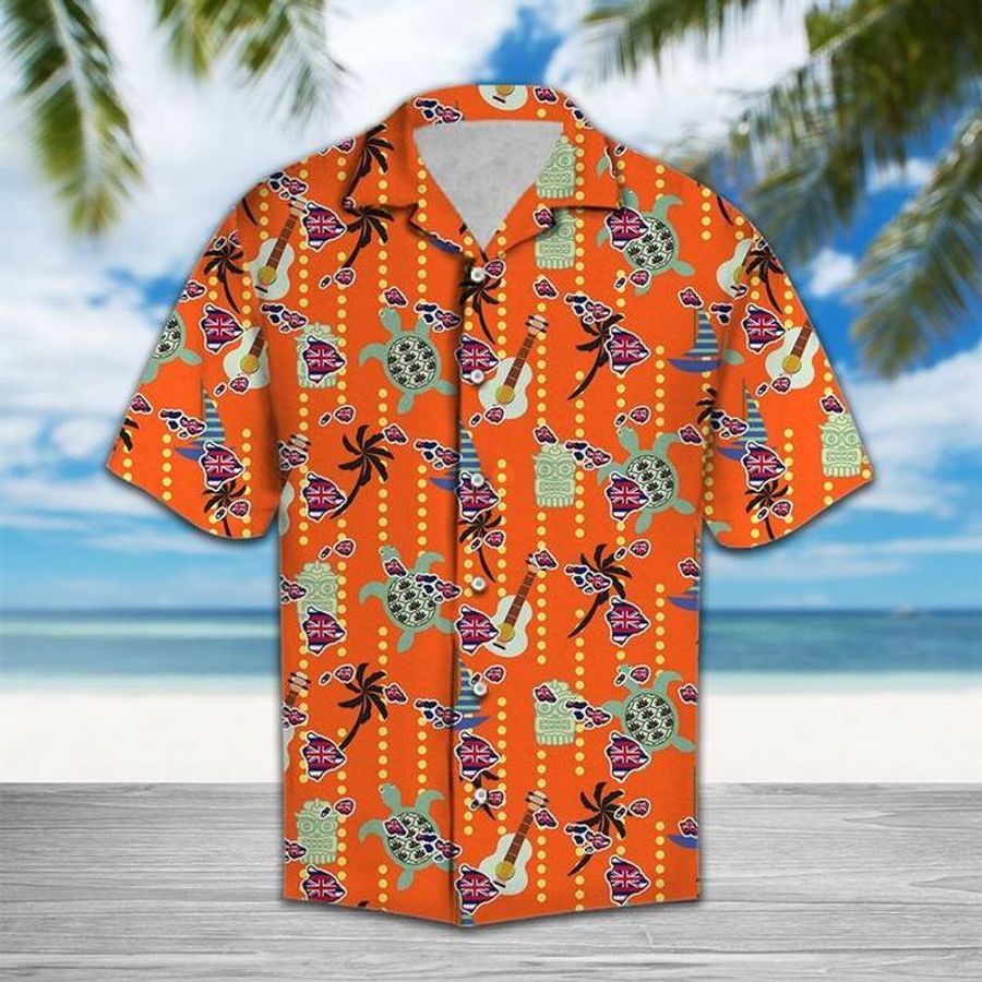 Turtle and giutar sea short sleeve hawaiian shirt unisex hawaii size S-5XL