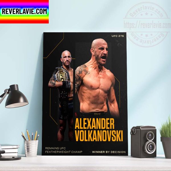 UFC 276 Alexander Volkanovski Remains UFC Featherweight Champions Winner Home Decor Poster Canvas