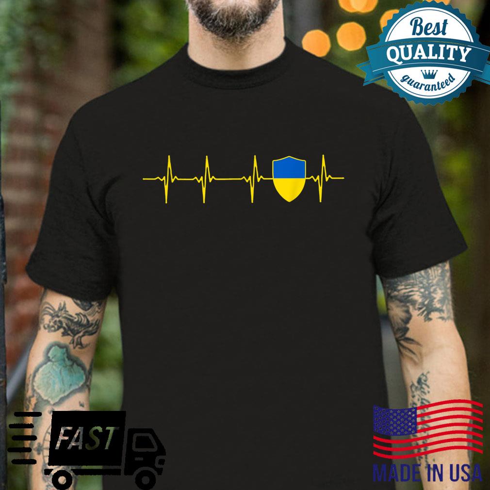 Ukrainian Heartbeat I Love Ukraine Country Heart Flag Shirt