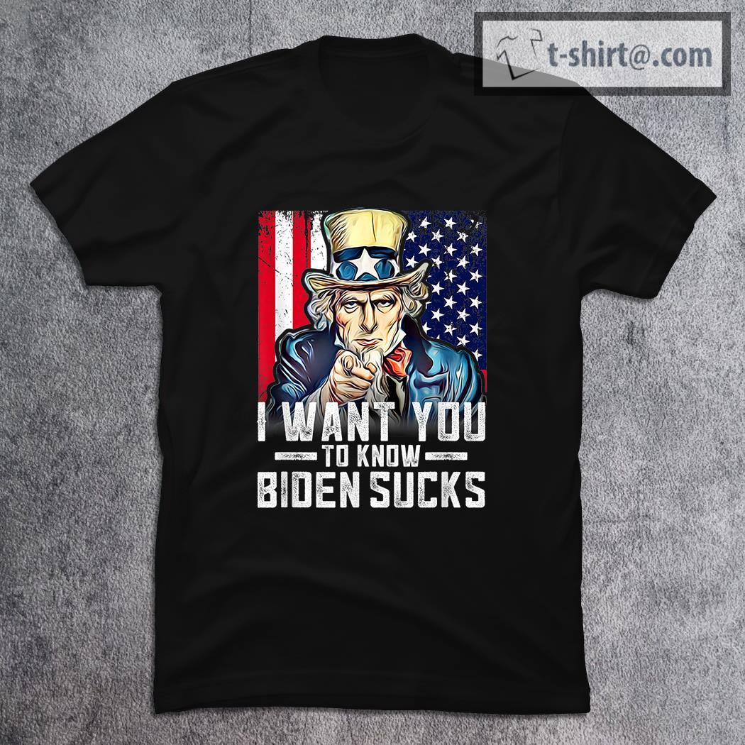 Uncle Sam I Want You To Know Biden Sucks USA Flag shirt