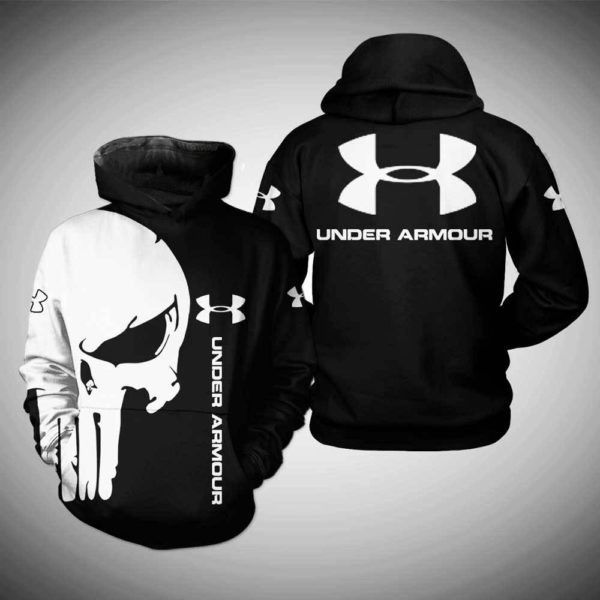 Under Armour Punisher Skull Black All Over Printed 3D Hoodie
