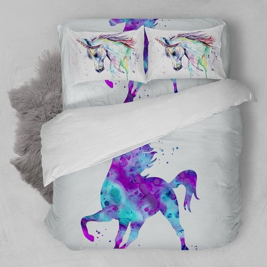 Unicorn Color Painting Bedding Set Duvet Cover Set