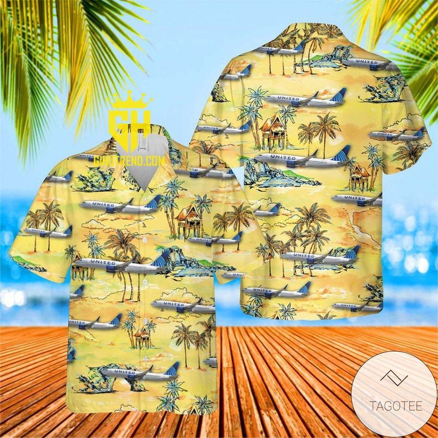 United Airlines Boeing 737-824 Cool And Beautiful Hawaiian Shirt