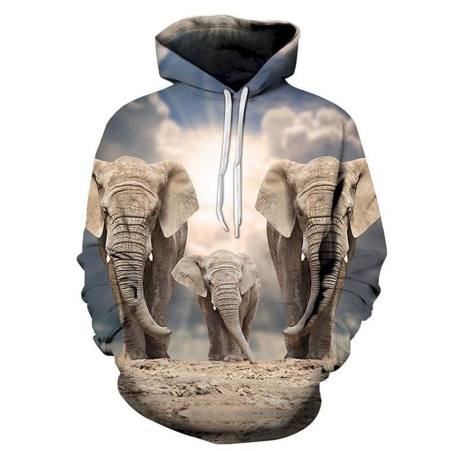 United Elephant Family 3D Sweatshirt Hoodie Pullover