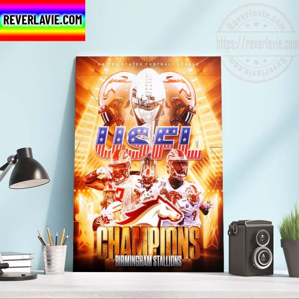 United States Football League USFL Birmingham Stallions Champions Home Decor Poster Canvas