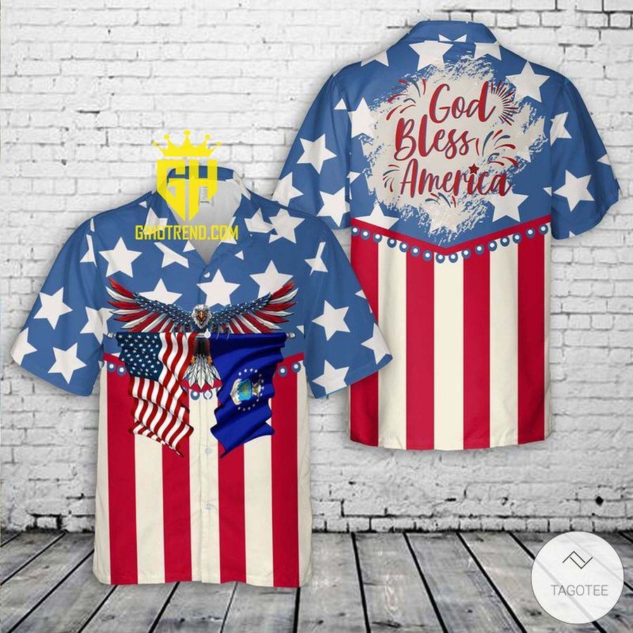 US Air Force God Bless America 4th Of July Hawaiian Shirt And Hawaiian Shorts