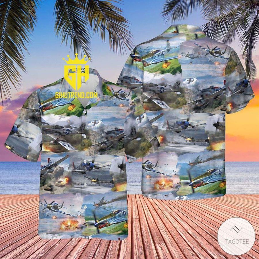 US Air Forces North American P-51 Mustang Hawaiian Shirt And Hawaiian Shorts