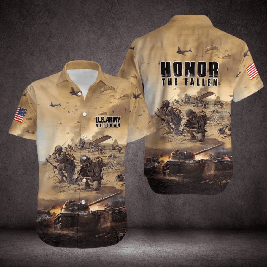 Us Army Honor Veteran Aloha Hawaiian Shirt