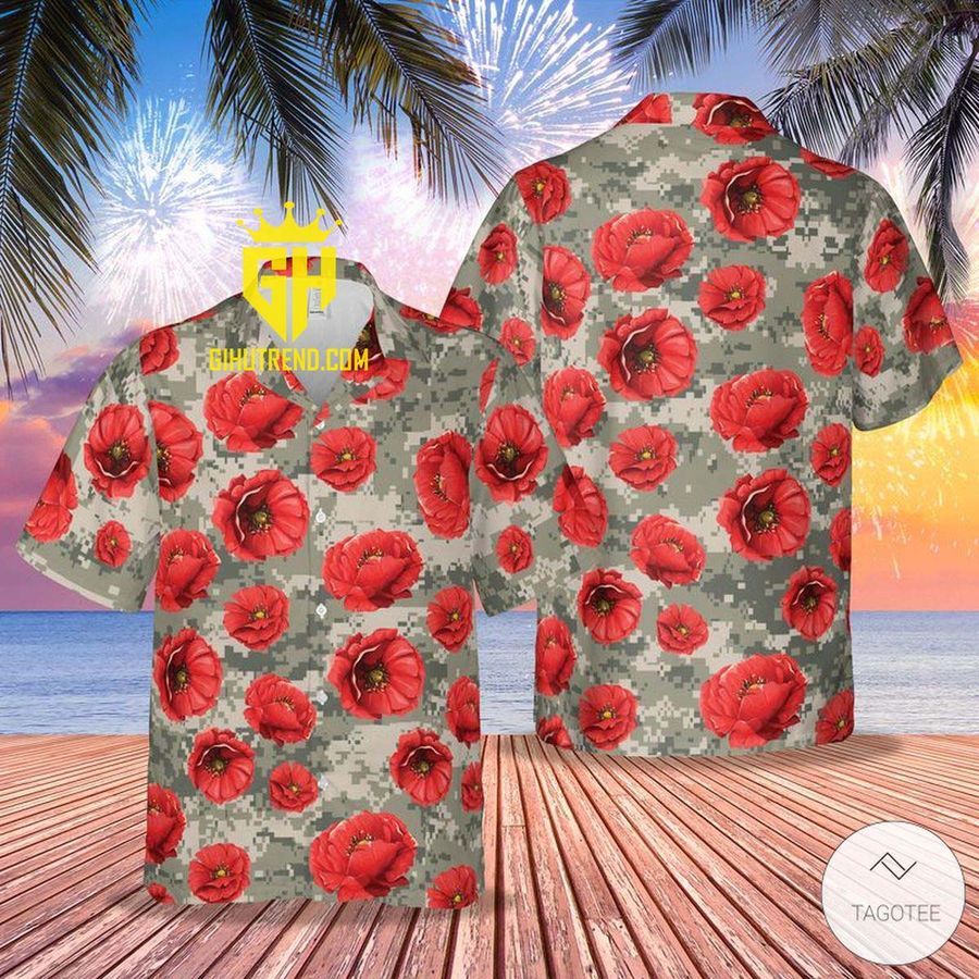US Army Poppy Flower Cool And Beautiful Hawaiian Shirt