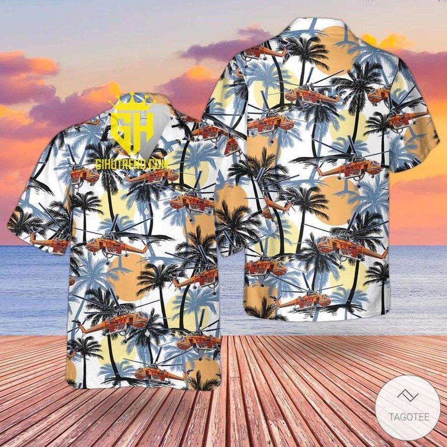 US Army Sikorsky S-64 Skycrane Helicopter Cool And Beautiful Hawaiian Shirt