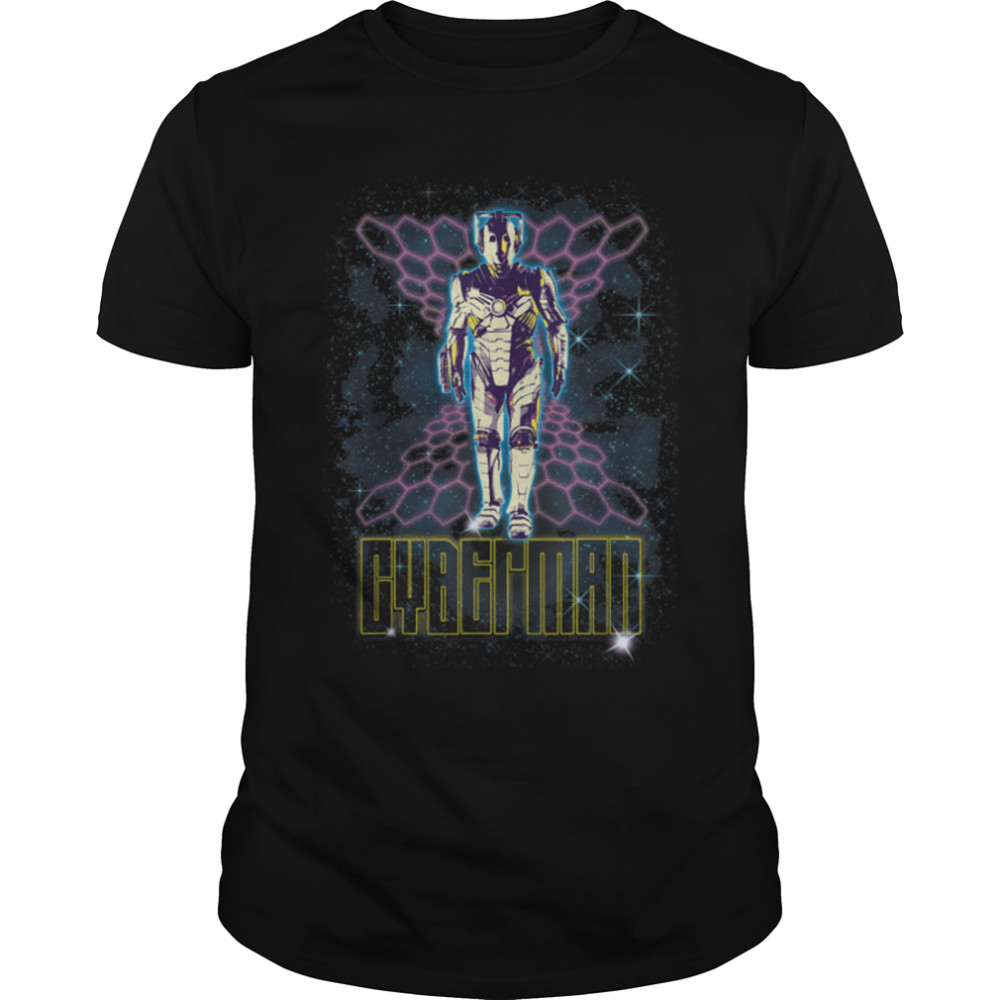 US Doctor Who 80s Neon Cyberman 01 Black_H T-Shirt B09KQ64TX7