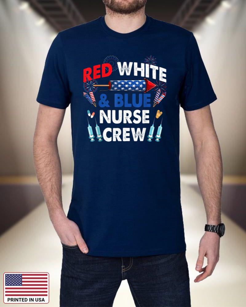 US Flag 4th of July Red White & Blue Nurse Crew Fireworks Ciyus