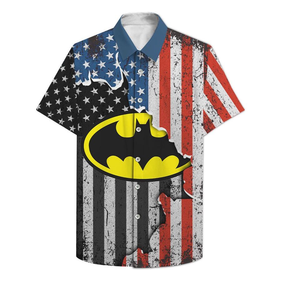 US flag Batman Logo Hawaiian Shirt 3D T shirt