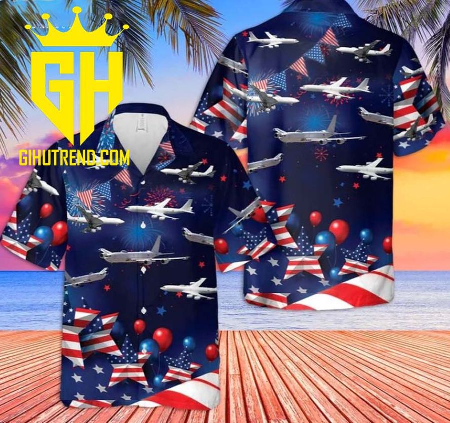 US Navy Boeing E-6 Mercury 4th Of July Hawaiian Shirt And Shirts