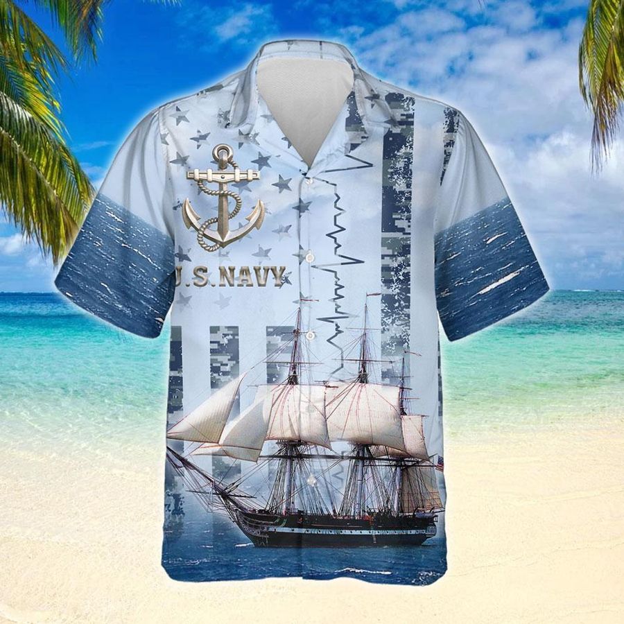 US Navy USS Constitution Hawaiian Shirt