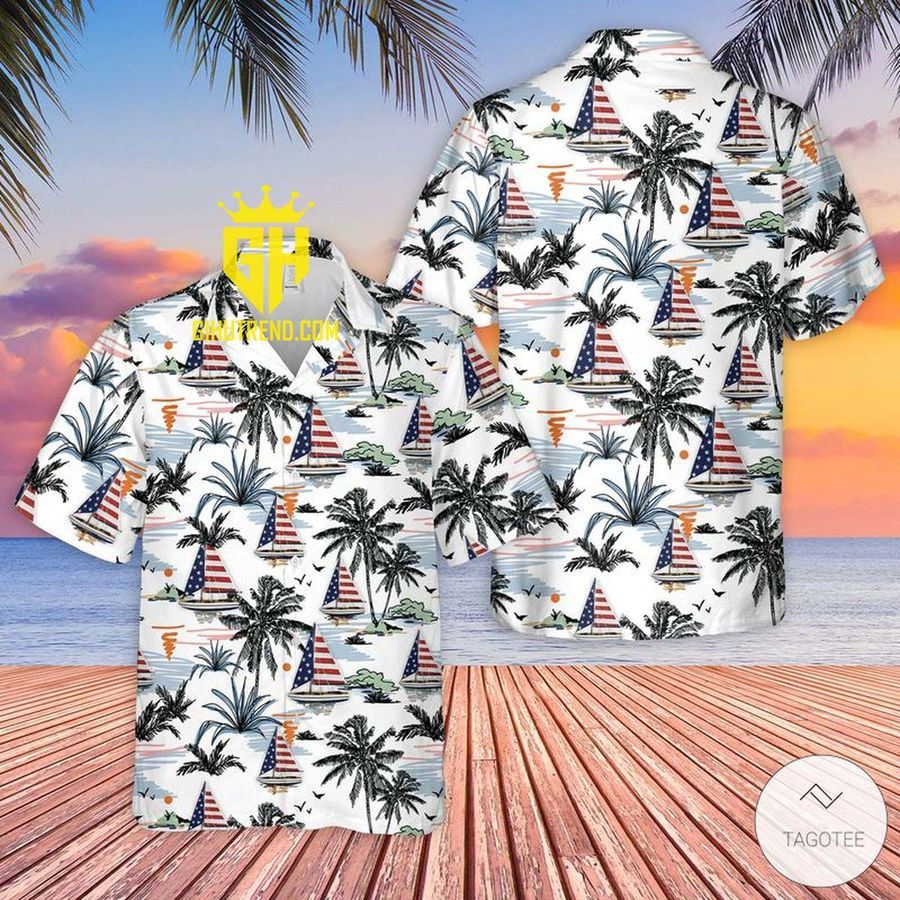 US Sailboat Hawaiian Shirt And Hawaiian Shorts