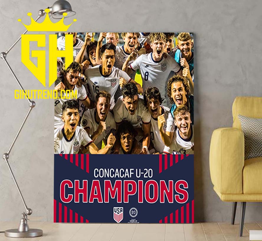 USA U20 ARE THE KINGS OF CONCACAF POSTER CANVAS