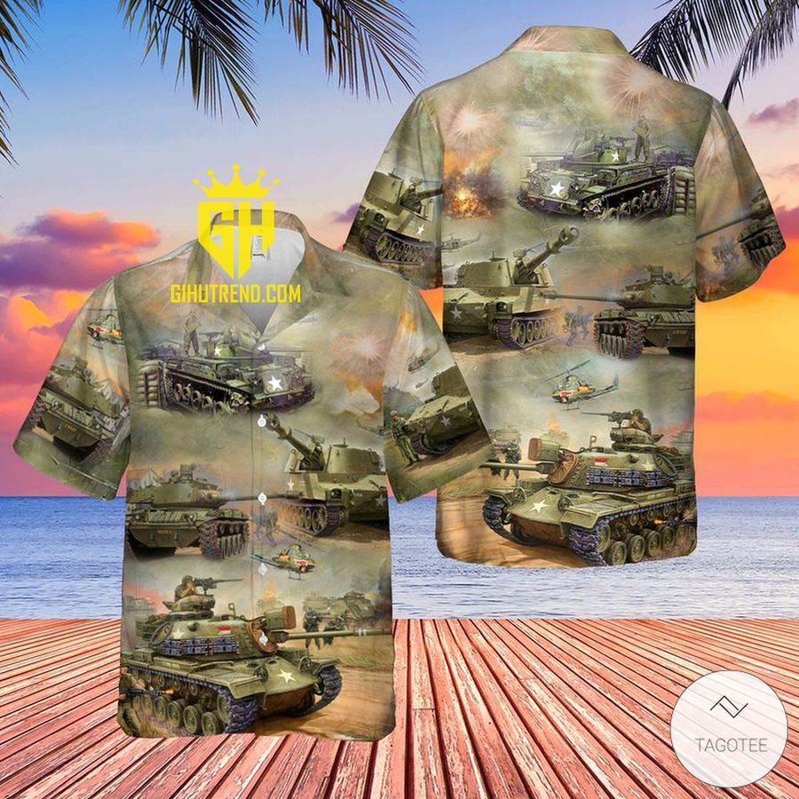 USA Vietnam War Tank Hawaiian Shirt And Hawaiian Shorts