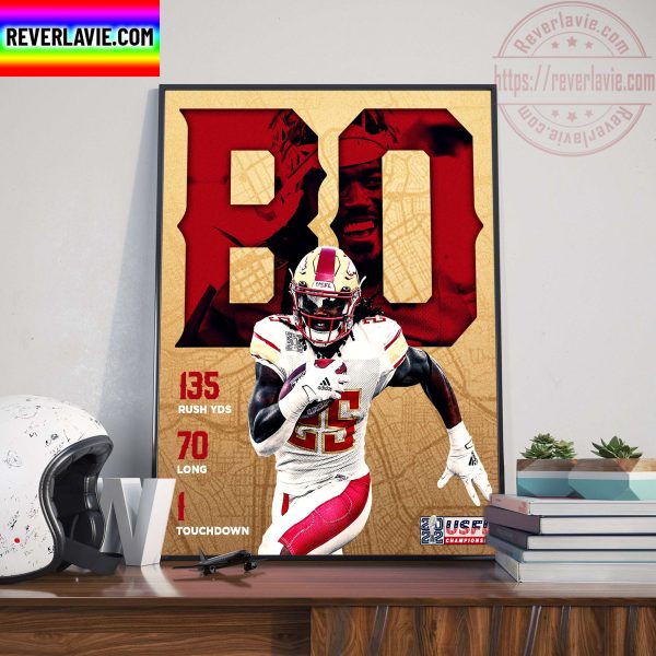USFL Champions Birmingham Stallions Champions Bo Scarbrough Star In The Championship Game Home Decor Poster Canvas