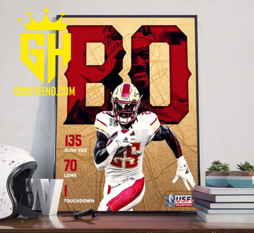USFL Champions Birmingham Stallions Champions Bo Scarbrough Star In The Championship Game Poster Canvas