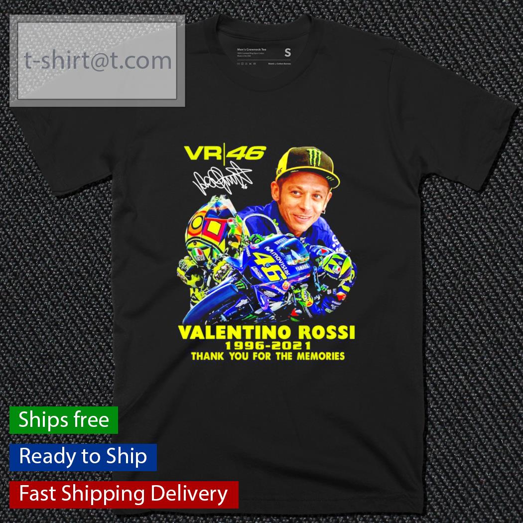 Valentino Rossi 1996-2021 signature thank you for the memories shirt